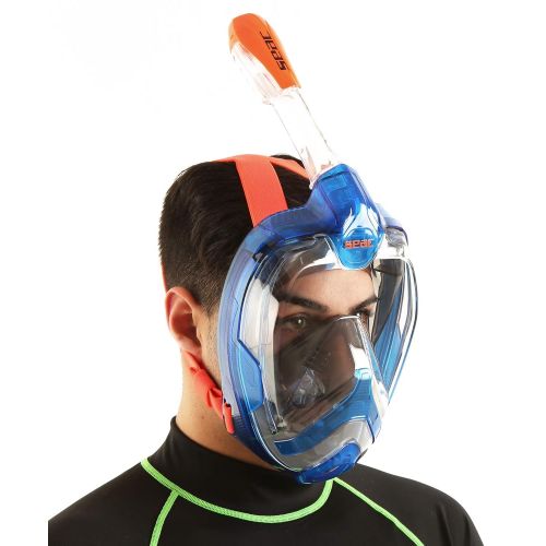  Seac Magica, Schnorchelmaske Vollgesichtsmaske Anti-Beschlag system mit einem weichen Maskenkoerper in 2 Groessen, Dry Top Schnorchel mit Auslassventil