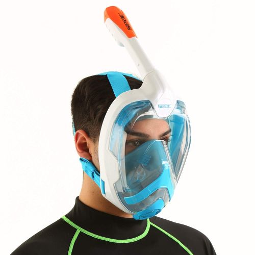  Seac Magica, Schnorchelmaske Vollgesichtsmaske Anti-Beschlag system mit einem weichen Maskenkoerper in 2 Groessen, Dry Top Schnorchel mit Auslassventil