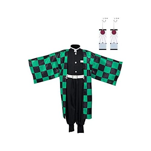  할로윈 용품Seaehey Kids Tanjiro Kamado Nezuko Giyuu Japanese Anime Kimono Outfit Halloween Costume