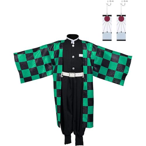  할로윈 용품Seaehey Kids Tanjiro Kamado Nezuko Giyuu Japanese Anime Kimono Outfit Halloween Costume