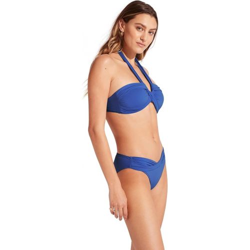  Seafolly Women's Standard Bandeau Halter Bikini Top Swimsuit, Eco Collective Azure, 4