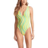 Seafolly Women's Standard Deep V One Piece Swimsuit with Strappy Back