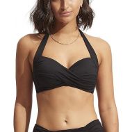 Seafolly Women's Twist Front Soft Cup Halter Bikini Top Swimsuit