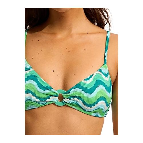  Seafolly Women's Ring Front Bralette Bikini Top Swimsuit