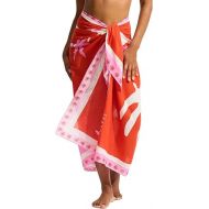 Seafolly womens Oversize Printed Multi Wear Sarong Pareo Cover Up