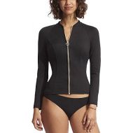 Seafolly Women's Long Sleeve Zip Front Rashguard with Removable Cups