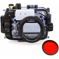Sea frogs Seafrogs 40m130ft Waterproof Underwater Camera Housing Case for A6000 A6300 A6500 Can Be Used With 16-50mm Lens w EACHSHOT Red Filter