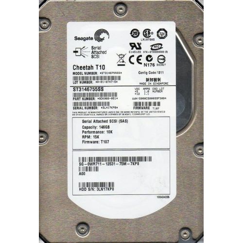  Seagate Cheetah T10 ST3146755SS 146GB 15,000RPM 16MB SAS Hard Drive