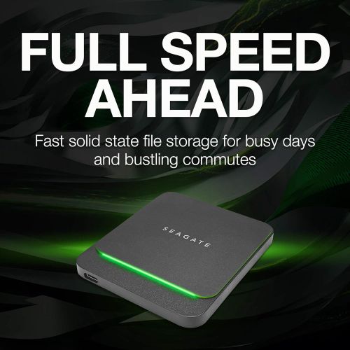  Seagate Barracuda Fast SSD 1TB External Solid State Drive Portable ? USB-C USB 3.0 for PC, Mac, Xbox & PS4-3-Year Rescue Service (STJM1000400)