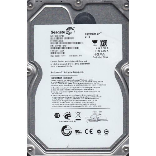  Seagate Barracuda ST32000542AS 2TB 136.9MB/s Hard Drive