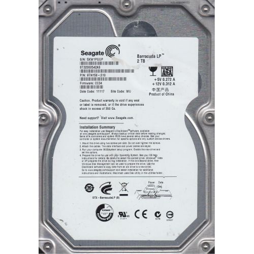  Seagate Barracuda ST32000542AS 2TB 136.9MB/s Hard Drive