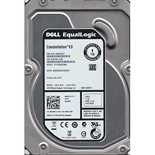  Seagate ST31000524NS, 9WK, KRATSG, PN 9JW154-536, FW KD03, Dell 1TB SATA 3.5 Hard Drive