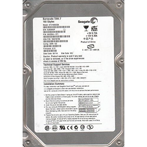  ST3160023A Seagate Barracuda 7200.7 Hard Drive ST3160023A