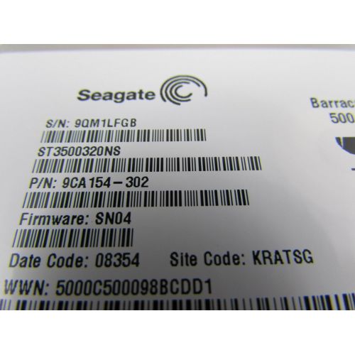  ST3500320NS ST3500320NS SEAGATE BARRACUDA ES.2 500GB 3G 7.2K LFF SATA HARD DRIVE