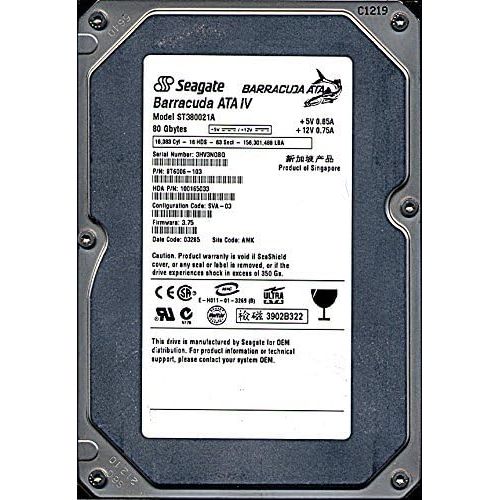  Seagate Barracuda ATA IV 80GB UDMA/100 7200RPM 2MB IDE Hard Drive