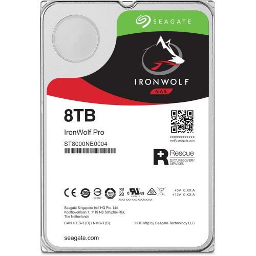  Seagate IronWolf Pro 8TB NAS Internal Hard Drive HDD ? CMR 3.5 Inch SATA 6Gb/s 7200 RPM 256MB Cache for RAID Network Attached Storage, Data Recovery Service ? Frustration Free Pack