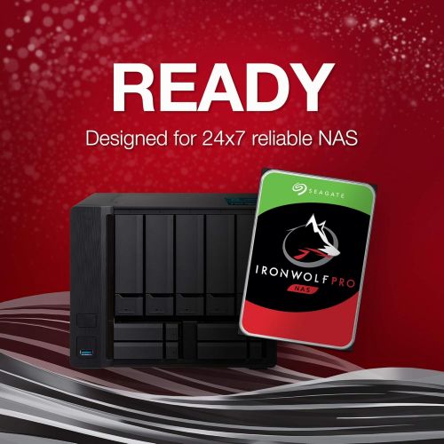  Seagate IronWolf Pro 8TB NAS Internal Hard Drive HDD ? CMR 3.5 Inch SATA 6Gb/s 7200 RPM 256MB Cache for RAID Network Attached Storage, Data Recovery Service ? Frustration Free Pack