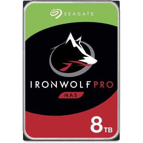  Seagate IronWolf Pro 8TB NAS Internal Hard Drive HDD ? CMR 3.5 Inch SATA 6Gb/s 7200 RPM 256MB Cache for RAID Network Attached Storage, Data Recovery Service ? Frustration Free Pack