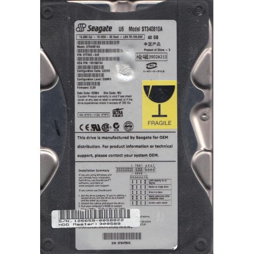  Seagate U Series 6 40GB UDMA/100 5400RPM 2MB IDE Hard Drive