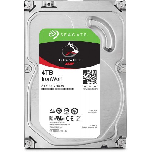  Seagate IronWolf 4TB NAS Internal Hard Drive HDD ? CMR 3.5 Inch SATA 6Gb/s 5900 RPM 64MB Cache for RAID Network Attached Storage ? Frustration Free Packaging (ST4000VN008)