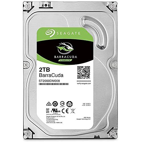  Seagate BarraCuda Internal Hard Drive 2TB SATA 6Gb/s 256MB Cache 3.5-Inch (ST2000DM008)