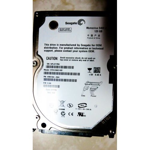  Seagate 120GB 5400RPM 8MB SATA/150 2.5-Inch 9.5mm Notebook Hard Drive