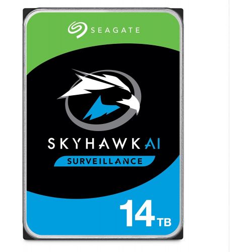  Seagate Skyhawk AI 14TB Surveillance Internal Hard Drive HDD?3.5 Inch SATA 6Gb/s 256MB Cache with Drive Health Management + 3-Year Rescue Service (ST14000VE0008)