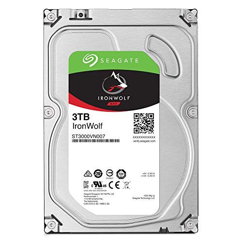  Seagate IronWolf 3Tb NAS Internal Hard Drive HDD ? 3.5 Inch Sata 6GB/S 5900 RPM 64MB Cache for Raid Network Attached Storage (ST3000VN007)