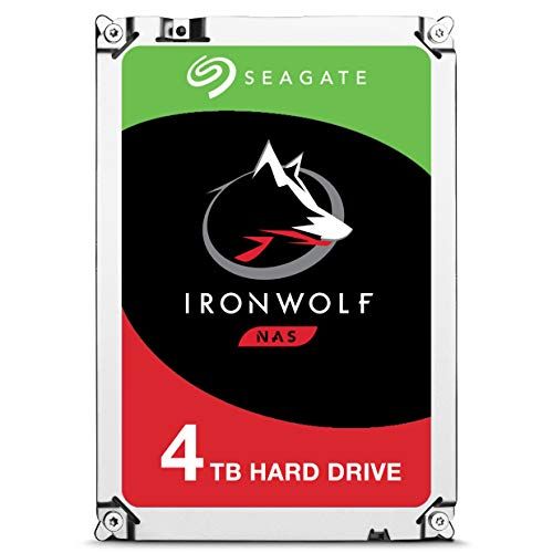  Seagate 2 Pack IronWolf NAS 4TB 3.5 Internal Hard Drive, 5900 RPM, SATA 6Gbps, 64MB Cache, 180Mbps Data Transfer Rate