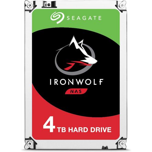  Seagate 2 Pack IronWolf NAS 4TB 3.5 Internal Hard Drive, 5900 RPM, SATA 6Gbps, 64MB Cache, 180Mbps Data Transfer Rate