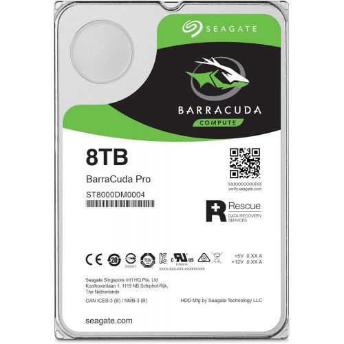  Seagate BarraCuda Pro Performance Internal Hard Drive SATA HDD 8TB 6GB/s 256MB Cache 3.5-Inch (ST8000DM0004)