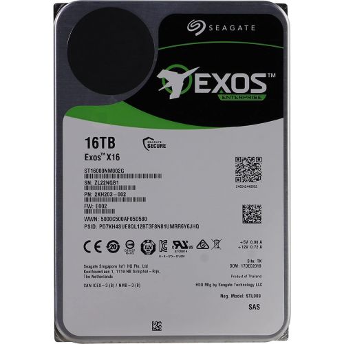  Seagate Exos X16 16TB Enterprise HDD ? 7200 RPM, 256MB Cache, 12 Gb/s SAS, 512e/4Kn, 2.5M-hr MTBF Rating, 3.5 Form Factor Internal Hard Drive, Crypto Chia Mining - ST16000NM002G