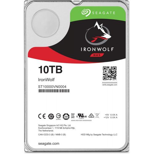  Seagate IronWolf 10Tb NAS Internal Hard Drive HDD ? 3.5 Inch SATA 6GB/S 7200 RPM 256MB Cache for Raid Network Attached Storage (ST10000VN0004)