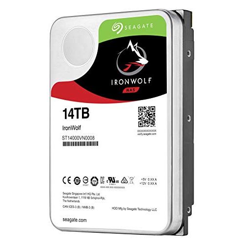  Seagate IronWolf 14TB NAS Internal Hard Drive HDD ? 3.5 Inch SATA 6Gb/s 7200 RPM 256MB Cache for RAID Network Attached Storage (ST14000VN0008)