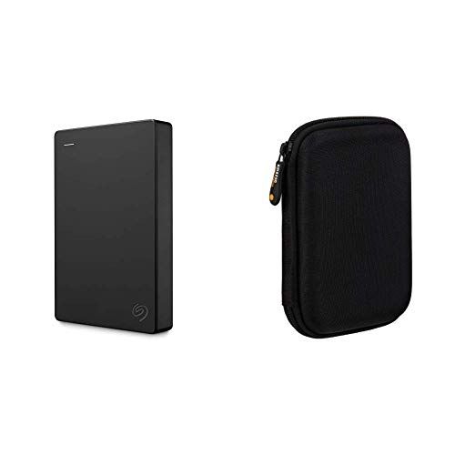  Seagate Portable 4TB External Hard Drive HDD USB 3.0 for PC Laptop and Mac (STGX4000400) & AmazonBasics External Hard Drive Portable Carrying Case