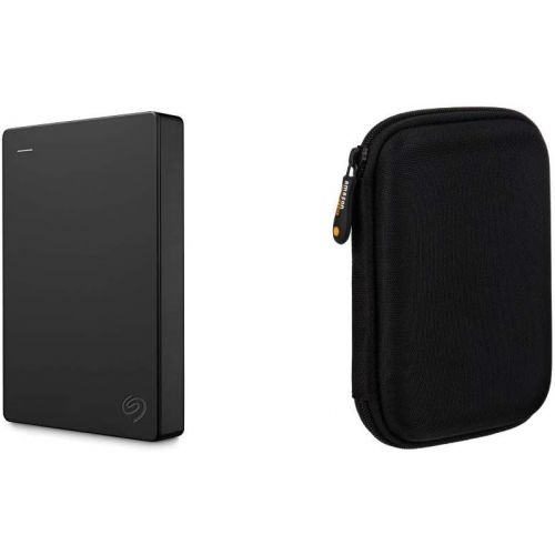  Seagate Portable 4TB External Hard Drive HDD USB 3.0 for PC Laptop and Mac (STGX4000400) & AmazonBasics External Hard Drive Portable Carrying Case