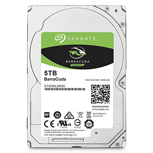  Seagate BarraCuda 5TB Internal Hard Drive HDD ? 2.5 Inch SATA 6Gb/s 5400 RPM 128MB Cache for Computer Desktop PC (ST5000LM000)
