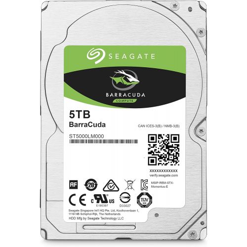  Seagate BarraCuda 5TB Internal Hard Drive HDD ? 2.5 Inch SATA 6Gb/s 5400 RPM 128MB Cache for Computer Desktop PC (ST5000LM000)