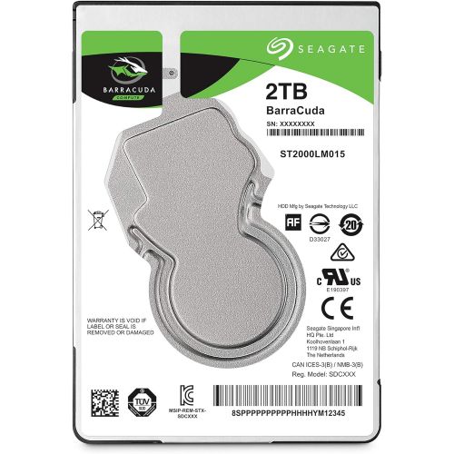  Seagate BarraCuda 2TB Internal Hard Drive HDD ? 2.5 Inch SATA 6Gb/s 5400 RPM 128MB Cache for Computer Desktop PC ? Frustration Free Packaging (ST2000LM015)