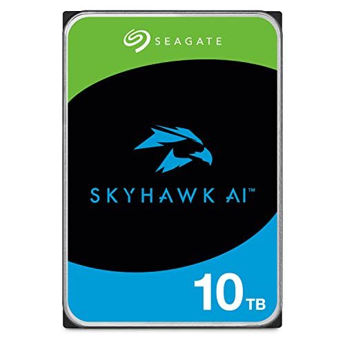  Seagate Skyhawk AI 10TB Video Internal Hard Drive HDD ? 3.5 Inch SATA 6Gb/s 256MB Cache for DVR NVR Security Camera System with in-House Rescue Services (ST10000VE001)