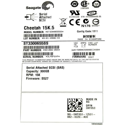  Seagate Cheetah 300GB SAS 15,000RPM 16MB Hard Drive