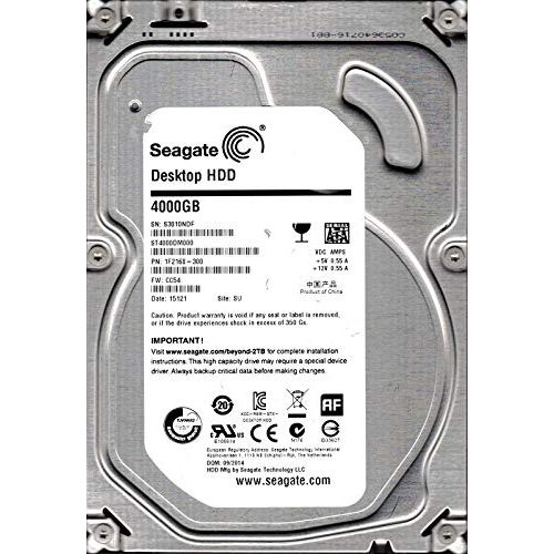  Seagate ST4000DM000 P/N: 1F2168-300 F/W: CC54 SU S30 4TB Desktop HDD