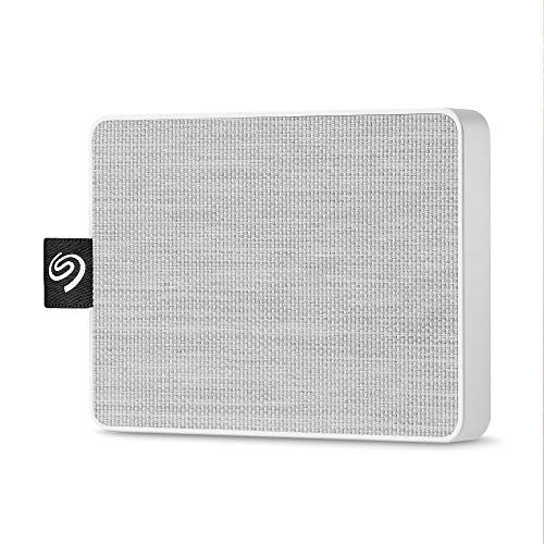  Seagate One Touch SSD 500GB External Solid State Drive Portable ? White, USB 3.0 for PC Laptop and Mac, 1yr Mylio Create, 2 months Adobe CC Photography (STJE500402)