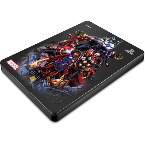  Seagate Game Drive for PS4 Marvels Avengers LE - Avengers Assemble 2?TB External Hard Drive - USB 3.0, Metallic Grey, Officially Licensed Compatibility with PS4 (STGD2000203)