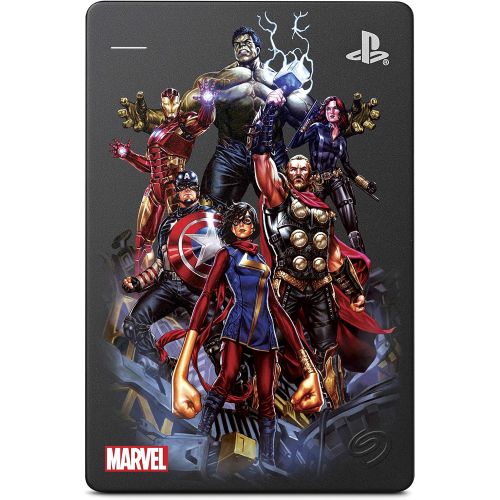  Seagate Game Drive for PS4 Marvels Avengers LE - Avengers Assemble 2?TB External Hard Drive - USB 3.0, Metallic Grey, Officially Licensed Compatibility with PS4 (STGD2000203)