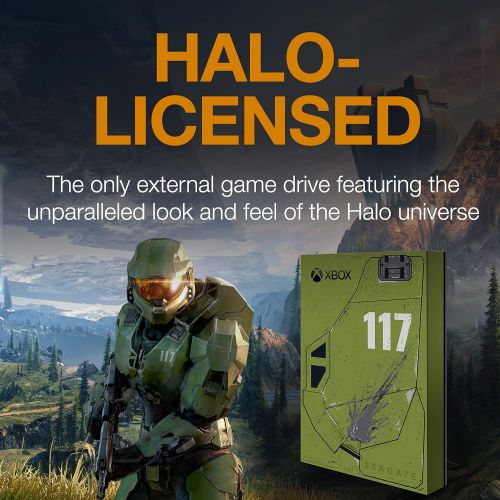  Seagate Game Drive for Xbox Halo Infinite SE 5TB External Hard Drive HDD - 3.5 Inch, USB 3.2 Gen 1 for Xbox One and Xbox Series XS, Customizable RGB LED Lighting and Rescue Service