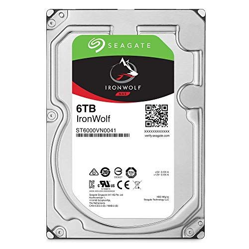  Seagate IronWolf ST6000VN001 6 TB Hard Drive - 3.5 Internal - SATA (SATA/600) - Storage System Device Supported - 7200rpm - 256 MB Buffer