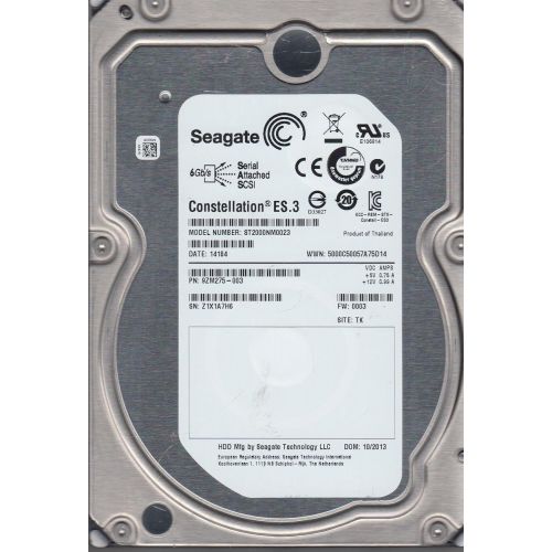  Seagate ST2000NM0023 Z1X TK PN 9ZM275-003 FW 0003 2TB SAS 3.5 Hard Drive