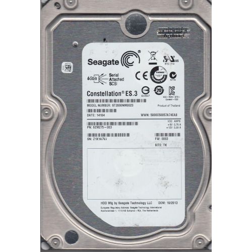  Seagate ST2000NM0023 Z1X TK PN 9ZM275-003 FW 0003 2TB SAS 3.5 Hard Drive