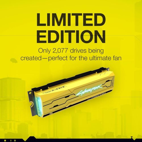  Seagate FireCuda 520 Cyberpunk 2077 Limited Edition SSD 1TB Solid State Drive - M.2 NVMe PCIe Gen4, up to 5000 MB/s,?with RGB LED lightings and Heatsink, Rescue Services (ZP1000GM3